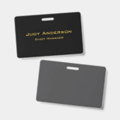 Metallic Gold & Black Professional Modern Elegant バッジ (正面＆裏面)