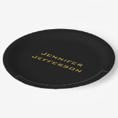 Metallic Gold & Black Professional Modern Elegant ペーパープレート (アングル)