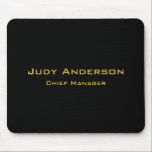 Metallic Gold & Black Professional Modern Elegant マウスパッド<br><div class="desc">Modern Simple Plain Professional Design</div>