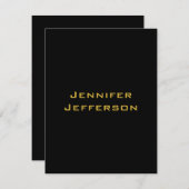 Metallic Gold & Black Professional Modern Elegant 出欠カード (正面/裏面)