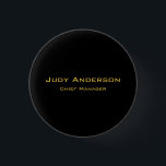 Metallic Gold & Black Professional Modern Elegant 缶バッジ<br><div class="desc">Modern Simple Plain Professional Design</div>