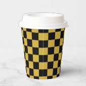 Metallic Gold Black Square Pattern Paper Cups 紙コップ (右)