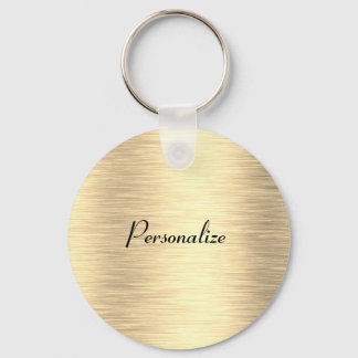 Metallic Gold Classic Round  keychain キーホルダー