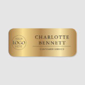 Metallic Gold Custom Logo Office Employee Staff 名札 (正面)