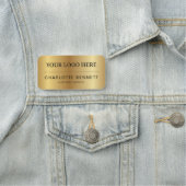 Metallic Gold Custom Logo Office Employee Staff 名札 (インサイチュ)