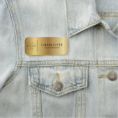 Metallic Gold Custom Logo Office Employee Staff 名札 (インサイチュ)