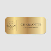 Metallic Gold Custom Logo Office Employee Staff 名札 (正面)
