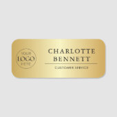 Metallic Gold Custom Logo Office Employee Staff 名札 (正面)