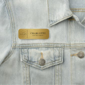 Metallic Gold Custom Logo Office Employee Staff 名札 (インサイチュ)