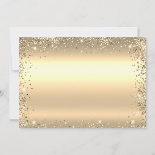  Metallic Gold Glitter 50th Wedding Anniversary 招待状 (裏面)