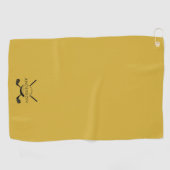 Metallic Gold Golf Towel Featuring Name and Logo ゴルフタオル (横)