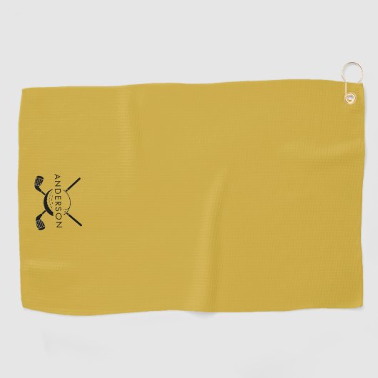 Metallic Gold Golf Towel Featuring Name and Logo ゴルフタオル (横)