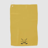 Metallic Gold Golf Towel Featuring Name and Logo ゴルフタオル (正面)