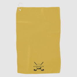 Metallic Gold Golf Towel Featuring Name and Logo ゴルフタオル