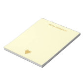 Metallic Gold Heart Valentines Day Personalized ノートパッド (回転)