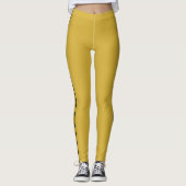 Metallic Gold Leggings with Black Side Stripe レギンス (正面)
