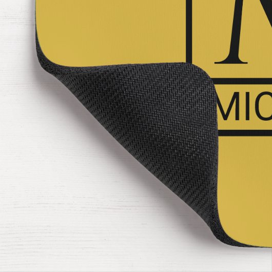Metallic Gold Mouse Pad with Initial & Name マウスパッド (コーナー)