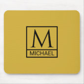 Metallic Gold Mouse Pad with Initial & Name マウスパッド (正面)