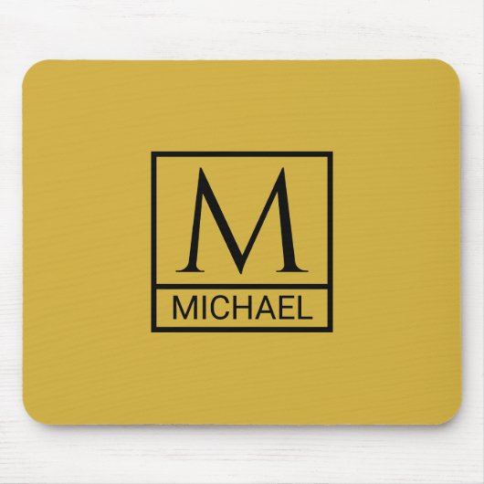 Metallic Gold Mouse Pad with Initial & Name マウスパッド (正面)
