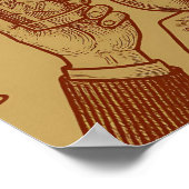 Metallic Gold Red Toast Drinks Poster ポスター (角)