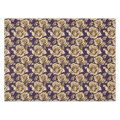 Metallic Gold Roses On A Matte Deep Purple  テーブルクロス (正面(横))