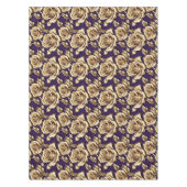 Metallic Gold Roses On A Matte Deep Purple  テーブルクロス (正面)