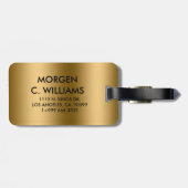 Metallic gold texture monogram ラゲッジタグ (裏面横)