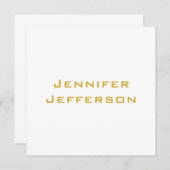 Metallic Gold & White Professional Modern Card (正面/裏面)