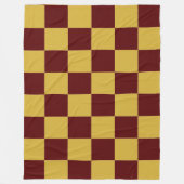Metallic Gold with Maroon Square Style フリースブランケット (正面)