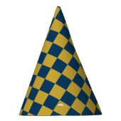 Metallic Gold with Navy Blue Square Pattern パーティーハット (右)