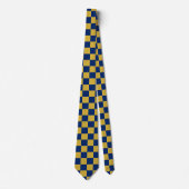 Metallic Gold with Navy Square Pattern Neck Tie ネクタイ (正面)