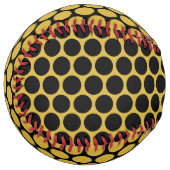 Metallic Gold with Solid Black Dot Pattern ソフトボール (正面左)