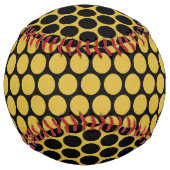 Metallic Gold with Solid Black Dot Pattern ソフトボール (裏面)