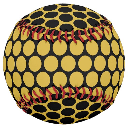 Metallic Gold with Solid Black Dot Pattern ソフトボール (裏面)