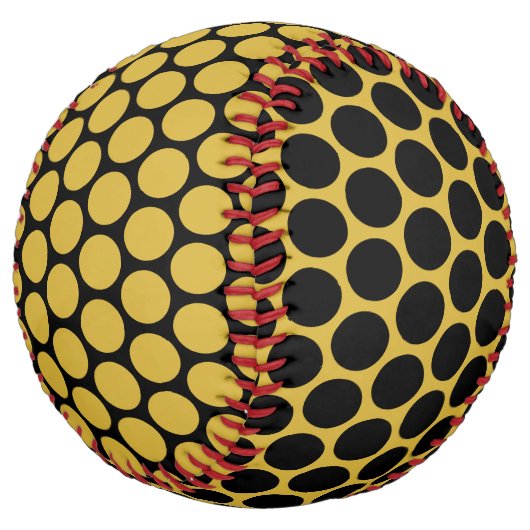 Metallic Gold with Solid Black Dot Pattern ソフトボール (アングル)