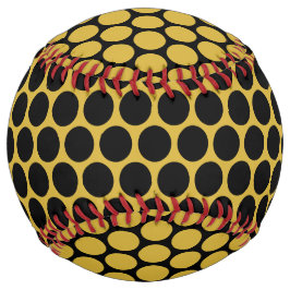 Metallic Gold with Solid Black Dot Pattern ソフトボール