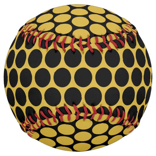 Metallic Gold with Solid Black Dot Pattern ソフトボール (正面)