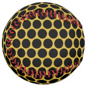 Metallic Gold with Solid Black Dot Pattern ソフトボール (正面左)
