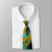 Metallic Golden Blue Textures ネクタイ (タイ)