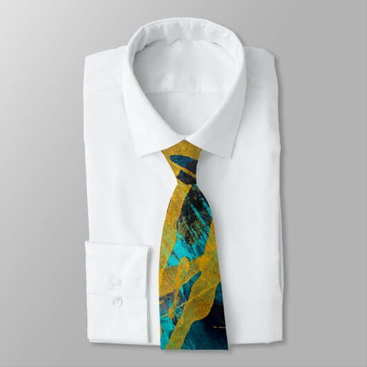 Metallic Golden Blue Textures ネクタイ (タイ)