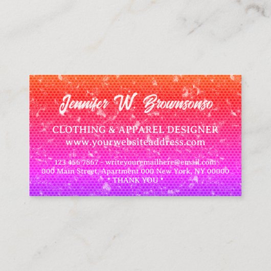 Metallic gradient T Shirt Print Clothing Apparel 名刺 (裏面)