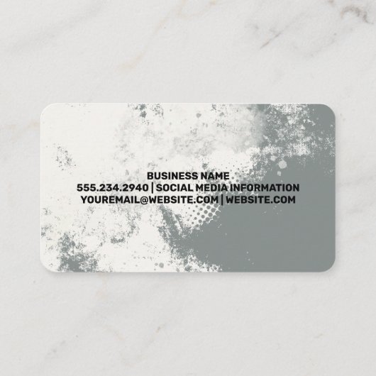 Metallic | Grunge Background | Construction 名刺 (裏面)