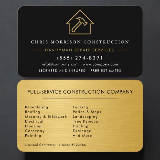 Metallic Handyman Construction 名刺