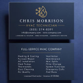 Metallic HVAC Navy Blue Gold Modern 名刺