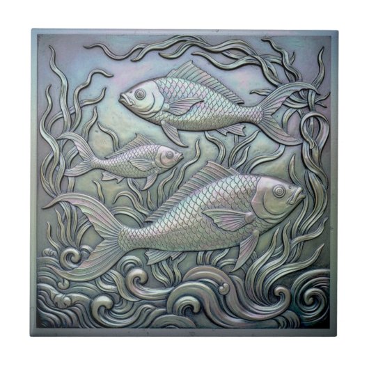 Metallic Iridescent Fish ID1223 タイル (正面)