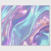 Metallic Iridescent Rainbow Pink Aqua Purple  ラッピングペーパー (フラット)