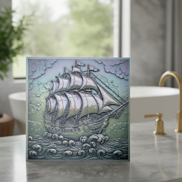 Metallic Iridescent Sailing Ship ID1223 タイル
