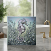 Metallic Iridescent Seahorse D1223 タイル