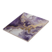 Metallic Liquid Art Purple & Gold Marble Agate タイル (側面)