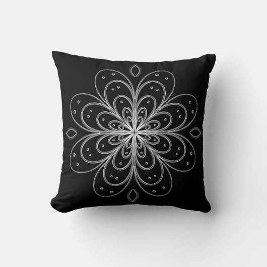 Metallic look Flower pillow クッション (正面)